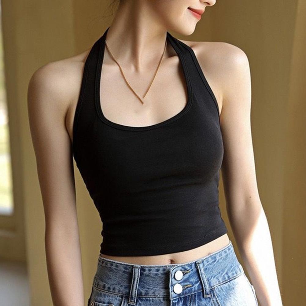 Suspender Tank Top - Halter Top Gym Vest Woman Backless