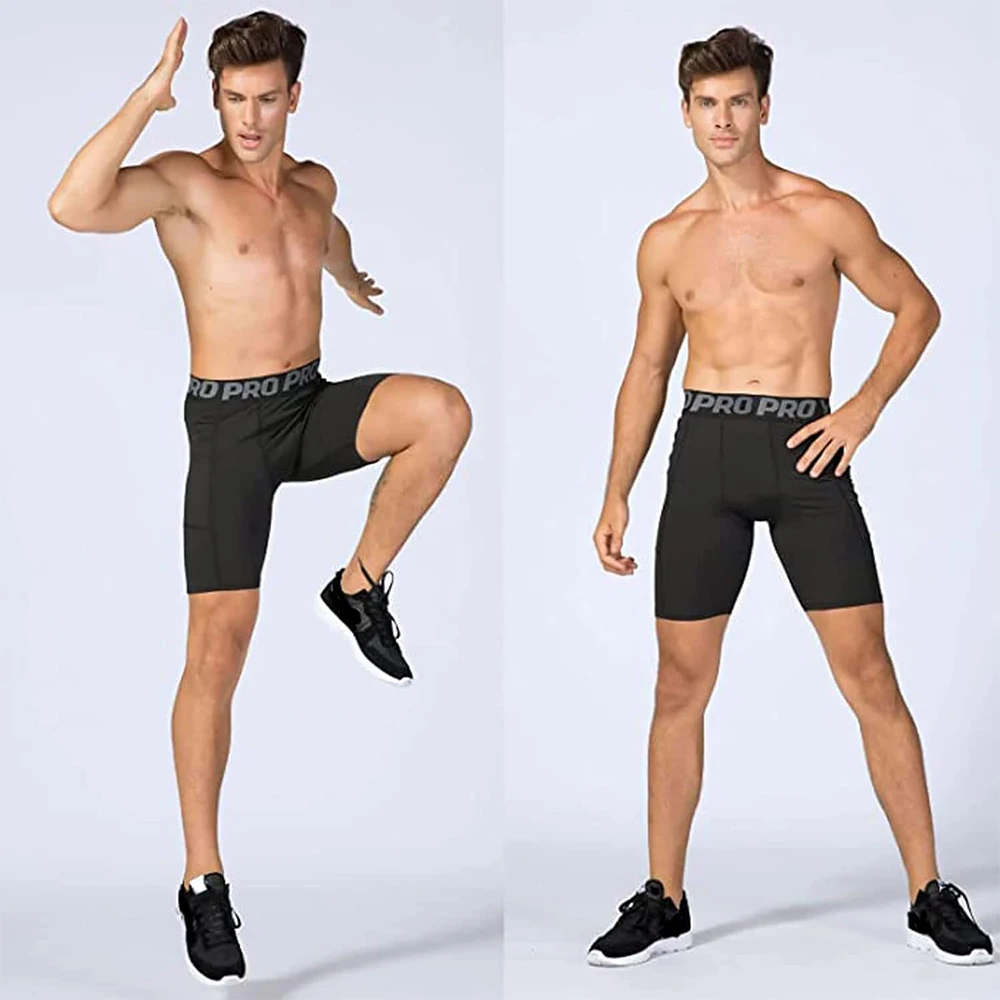 Mens Gym Shorts with Pockets W - Compression Shorts Athletes reseña y precio