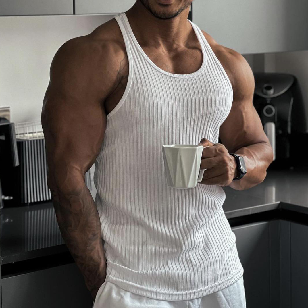 2024 Summer new men V-neck Ves - Undershirt Crew Neck reseña y precio