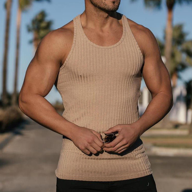 2024 Summer new men V-neck Ves - Undershirt Crew Neck reseña y precio