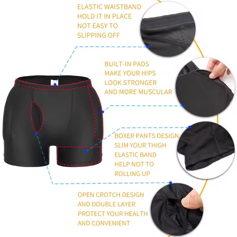 Men Padded Hip Enhancer Booty  - Boxer Brief Pack Cotton reseña y precio