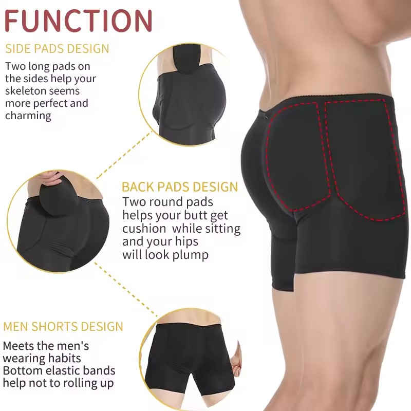 Men Padded Hip Enhancer Booty  - Boxer Brief Pack Cotton reseña y precio