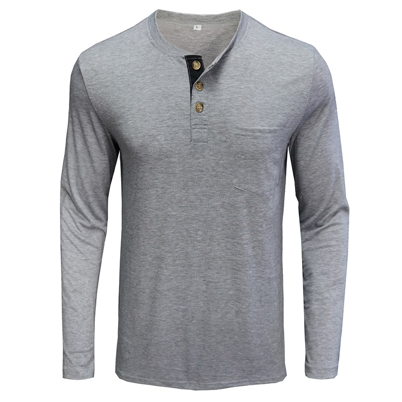 Men's Long Sleeve Henley Style - Undershirt Crew Neck reseña y precio