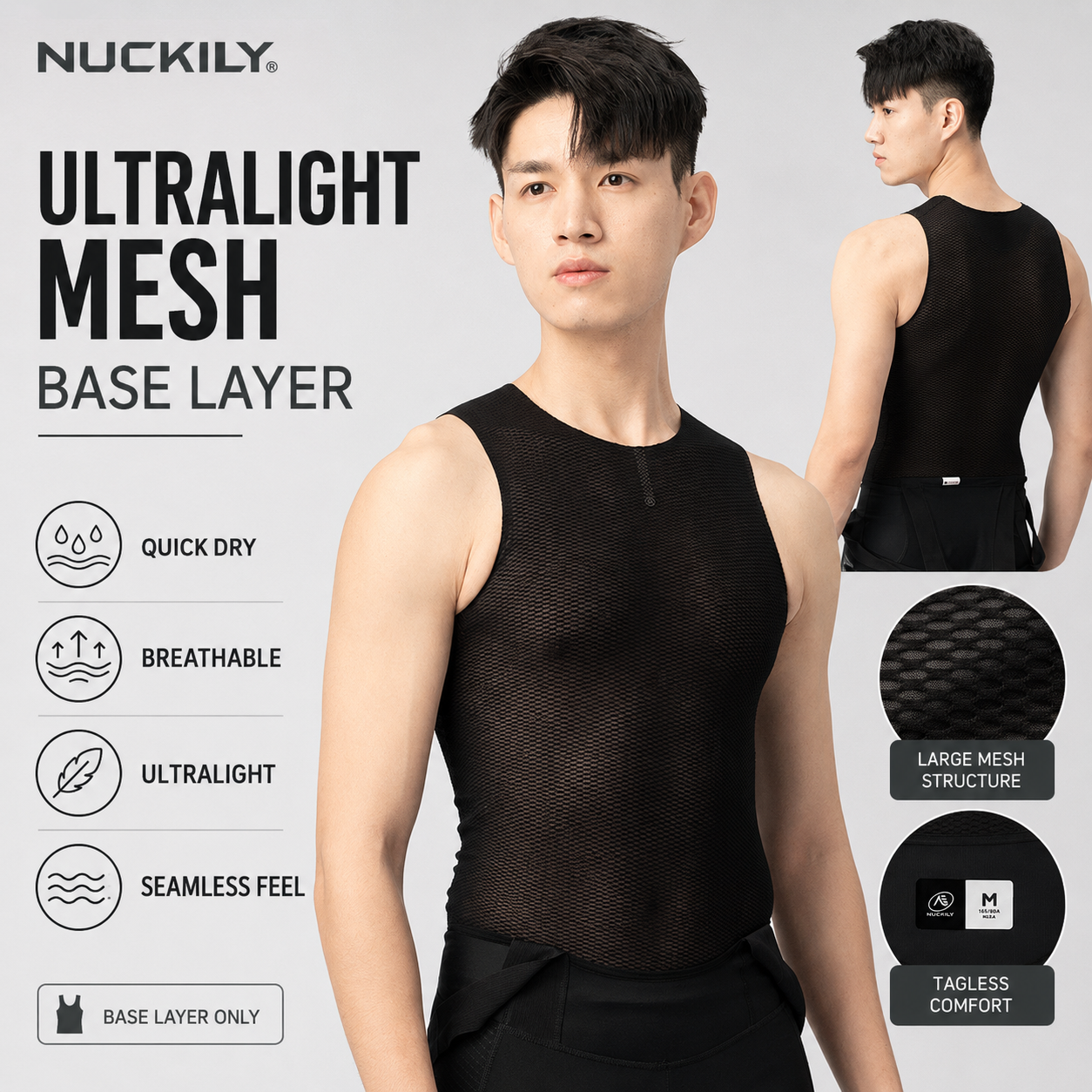 NUCKILY Men Cycling Base Layer - Sleeveless Undershirt reseña y precio