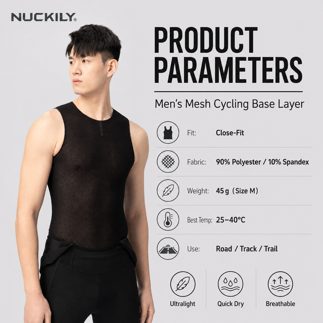 NUCKILY Men Cycling Base Layer - Sleeveless Undershirt reseña y precio
