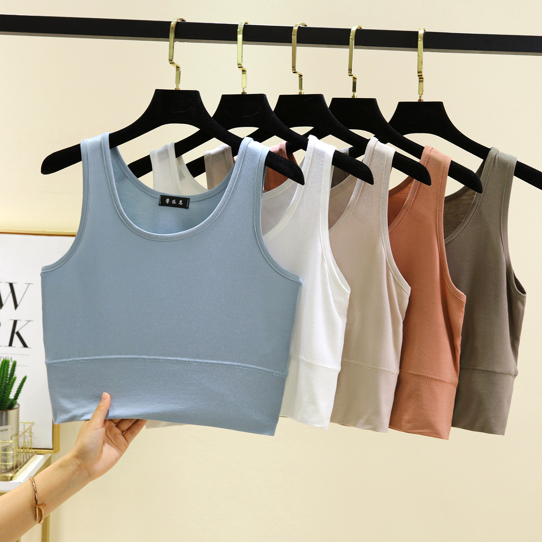 Modal O Neck cropped top Elast - Sleeveless Undershirt reseña y precio