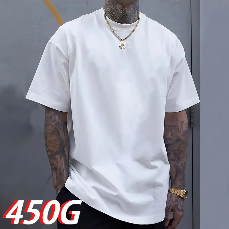 Black 450g Heavyweight Cotton  - Undershirt Crew Neck reseña y precio