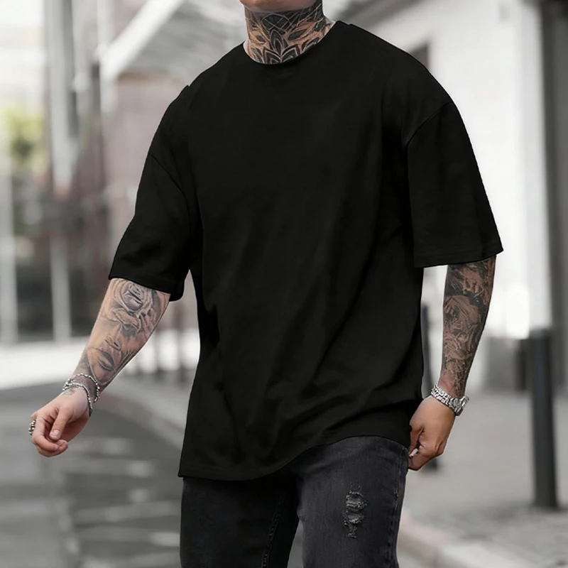 Black 450g Heavyweight Cotton  - Undershirt Crew Neck reseña y precio