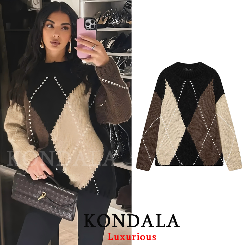 KONDALA Vintage Plaid Knit Swe - Thermal Long John reseña y precio