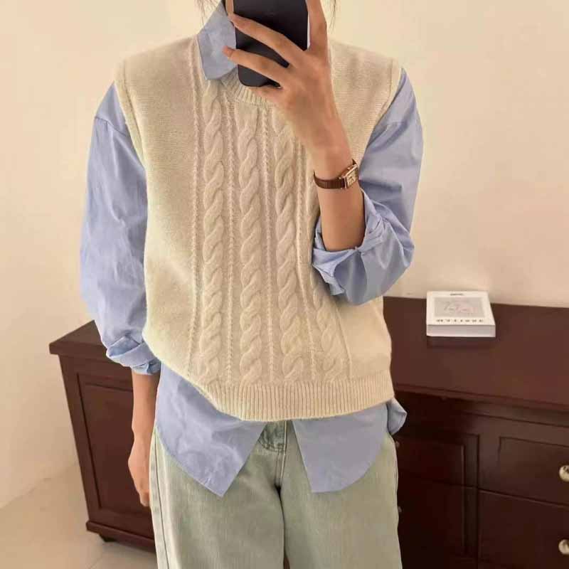 2025 New O-Neck Knitted Vest W - Sleeveless Undershirt reseña y precio