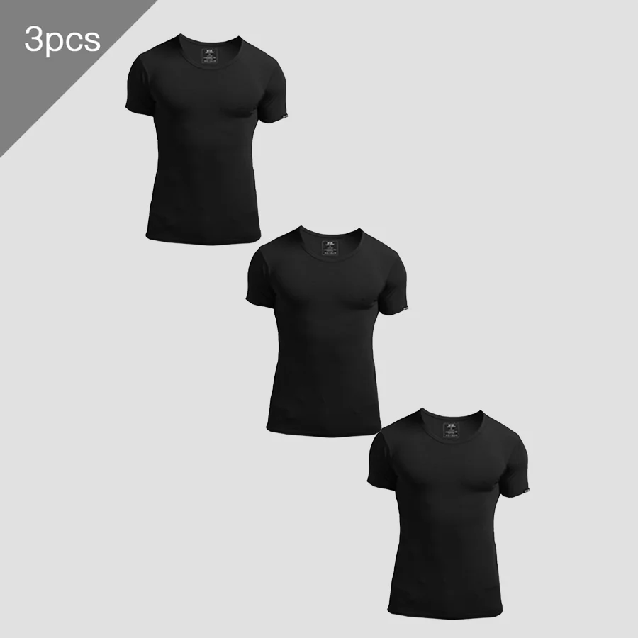 3PCS Men's Summer Short Sleeve - Undershirt Crew Neck reseña y precio