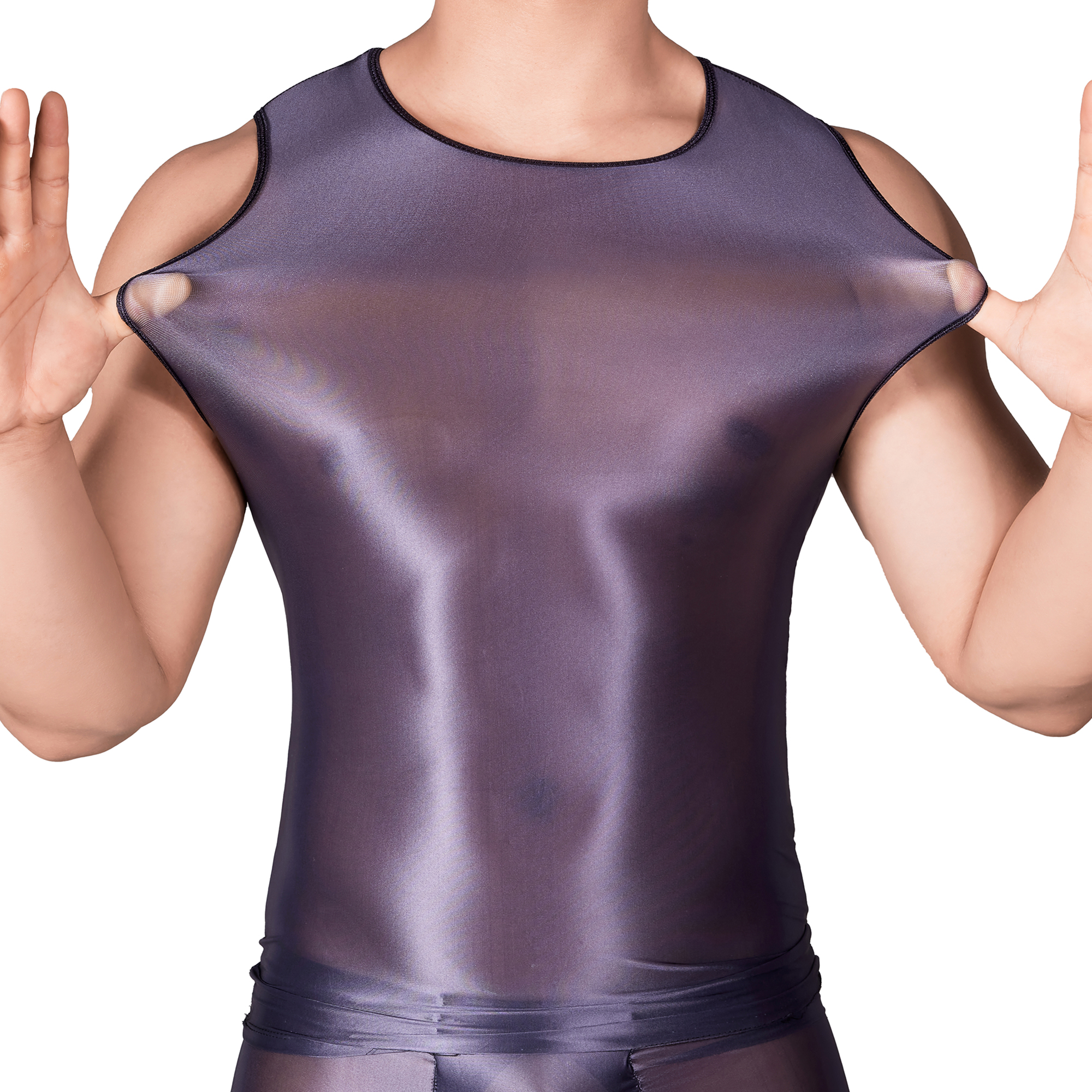 Solid Color Men's Slim Smooth  - Sleeveless Undershirt reseña y precio