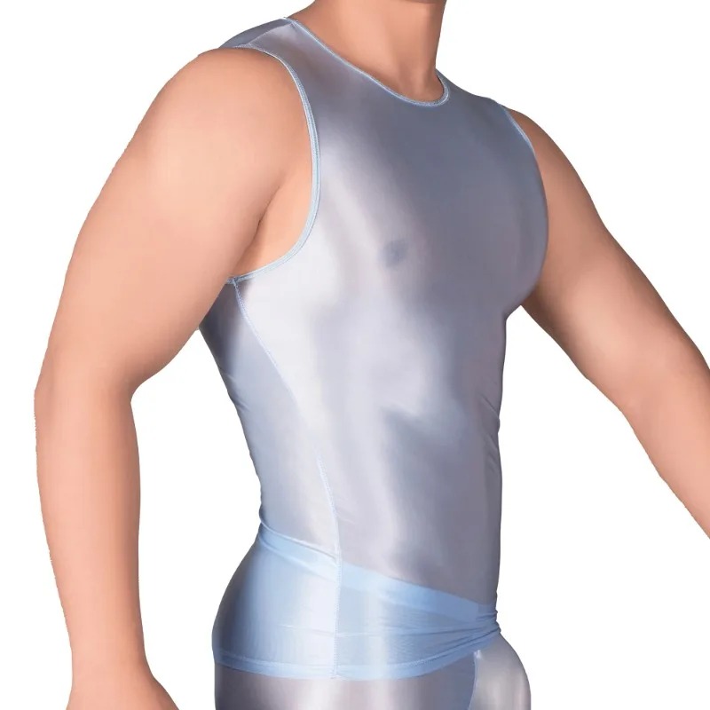 Solid Color Men's Slim Smooth  - Sleeveless Undershirt reseña y precio