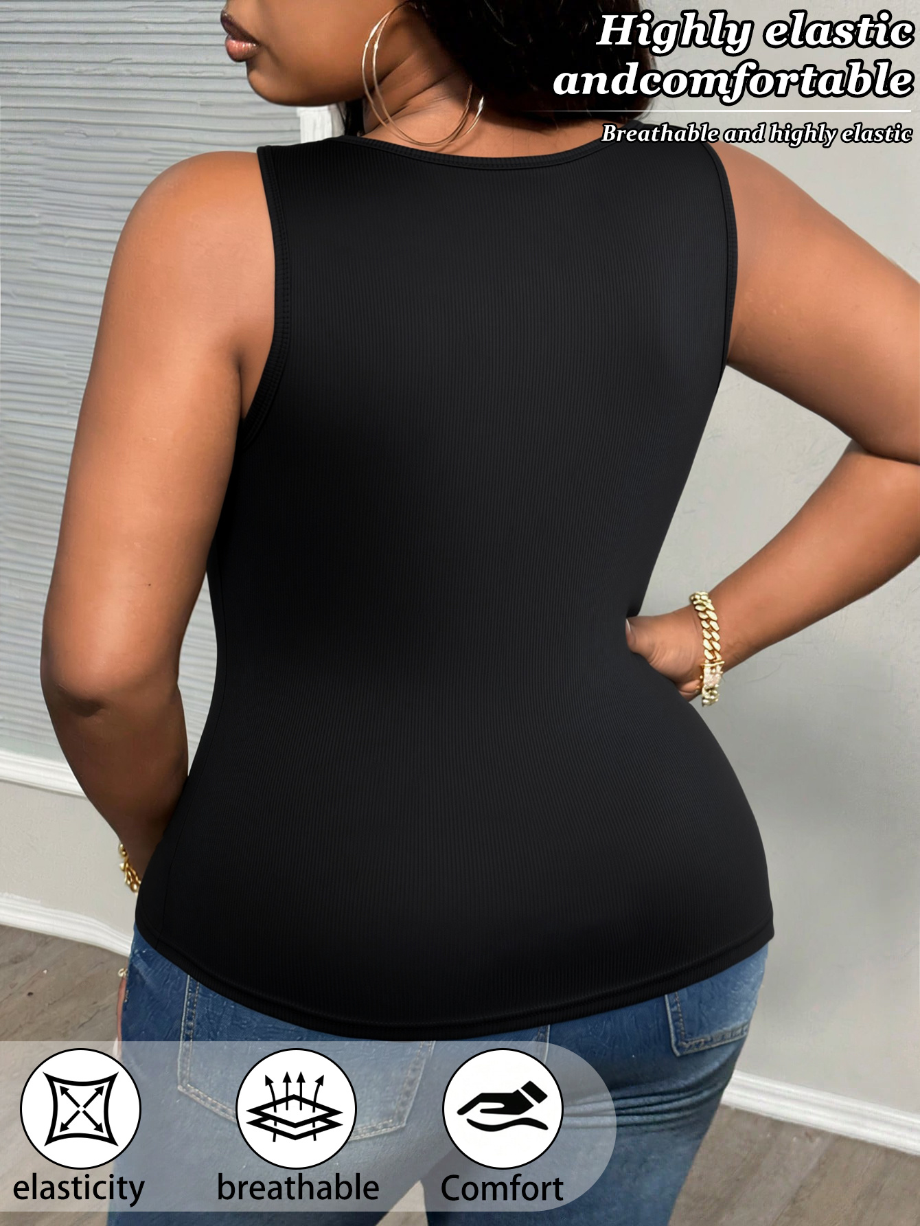 3-Pack Plus Size Lace V-Neck V - Sleeveless Undershirt reseña y precio