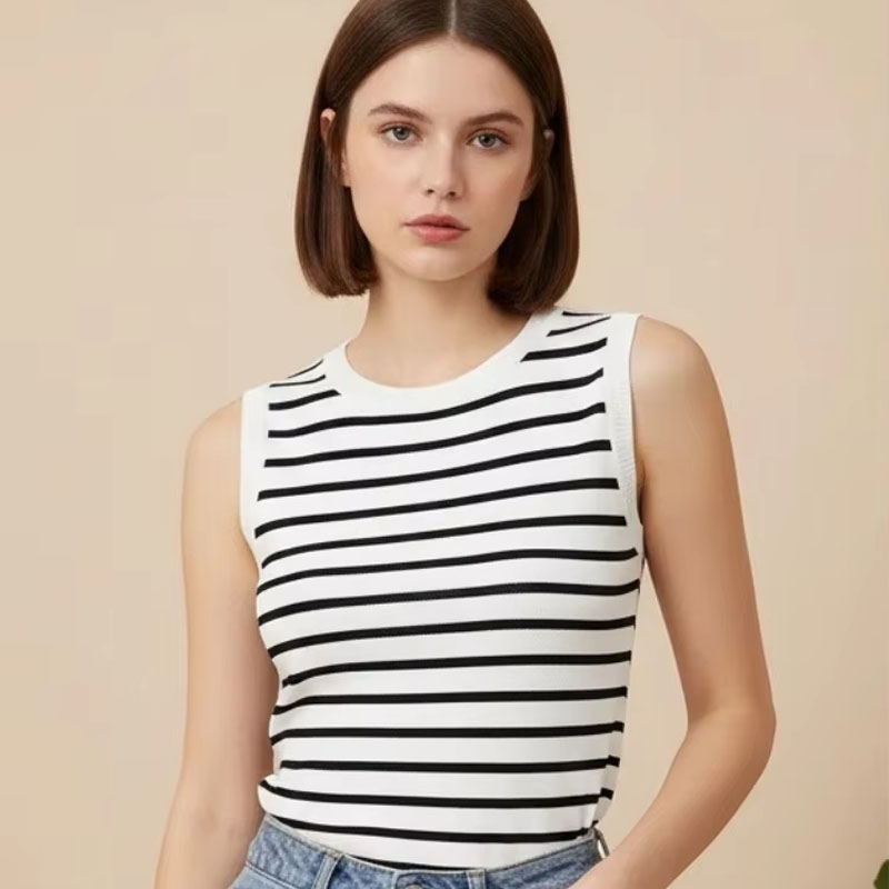 One Size Short Striped Ice Sil - Sleeveless Undershirt reseña y precio