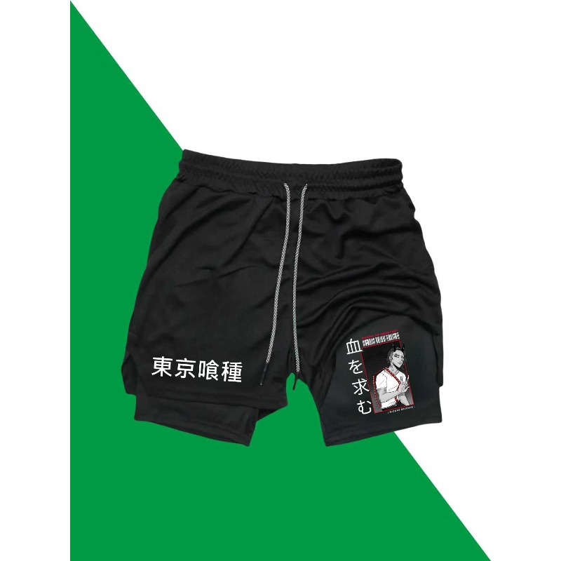 Tokyo Ghoul Print 2in1 Running - Compression Shorts Athletes reseña y precio