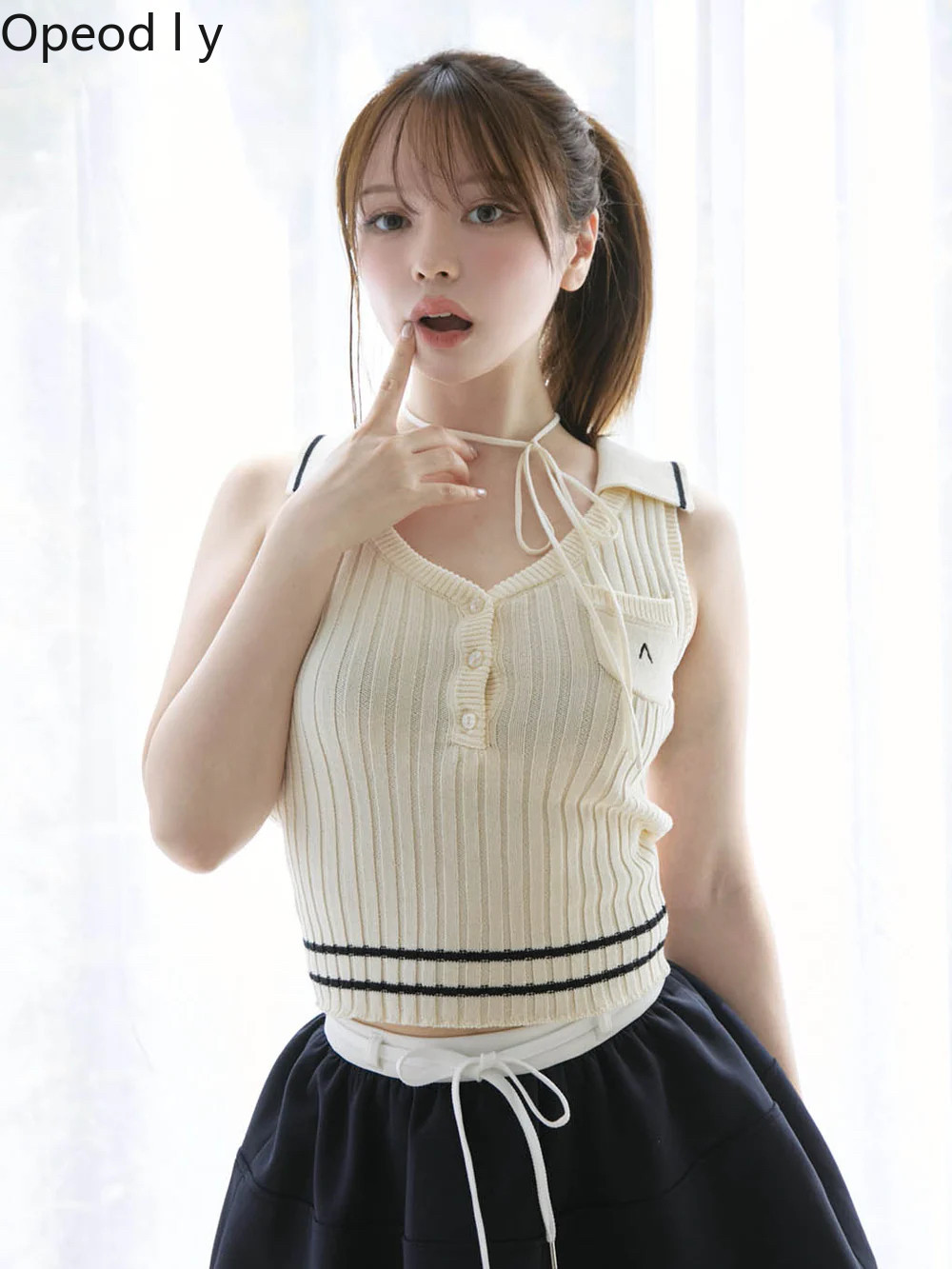 Japanese Sweet Lapel Twist V-n - Suspender Tank Top reseña y precio