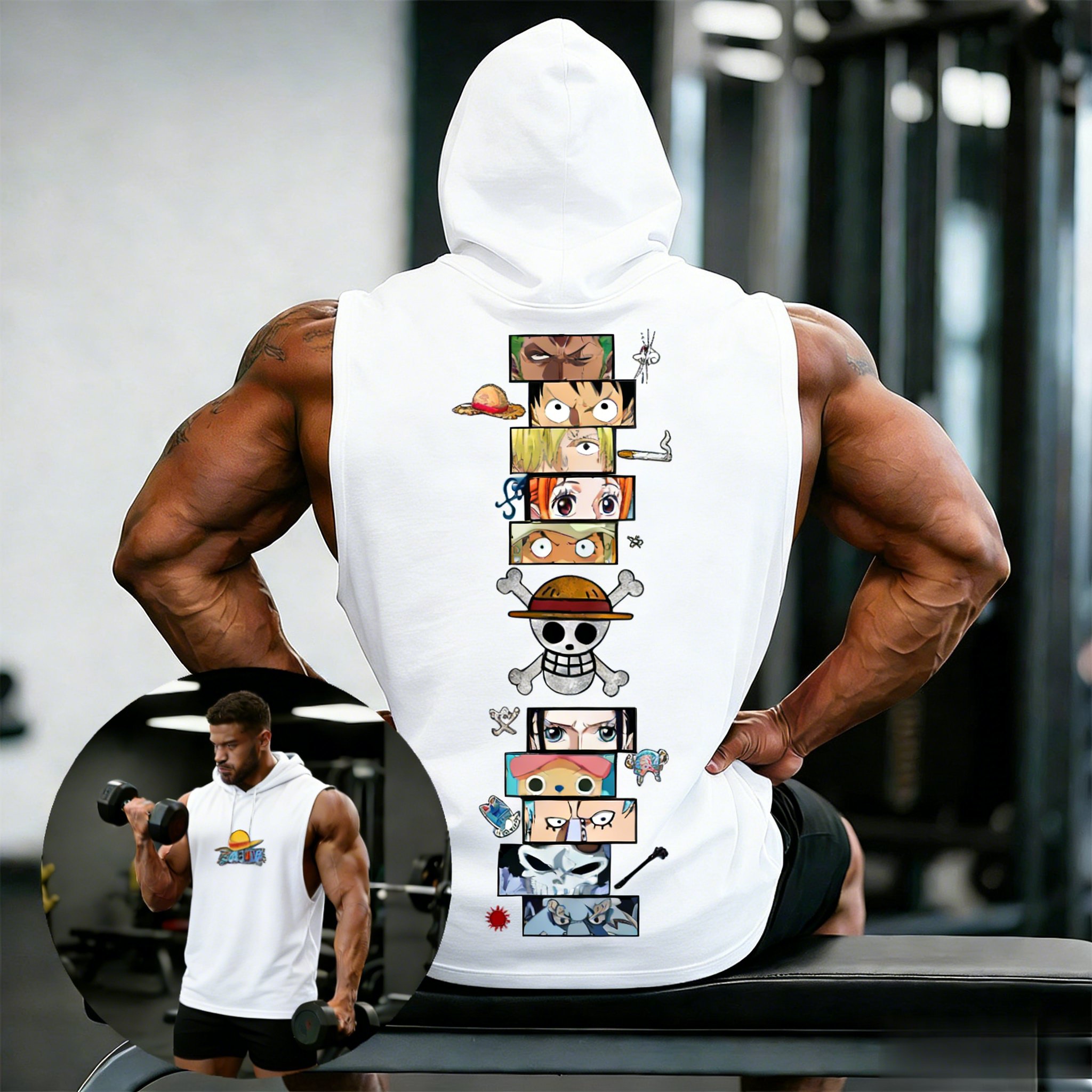 One Piece Anime Hoodie Sleevel - Sleeveless Undershirt reseña y precio