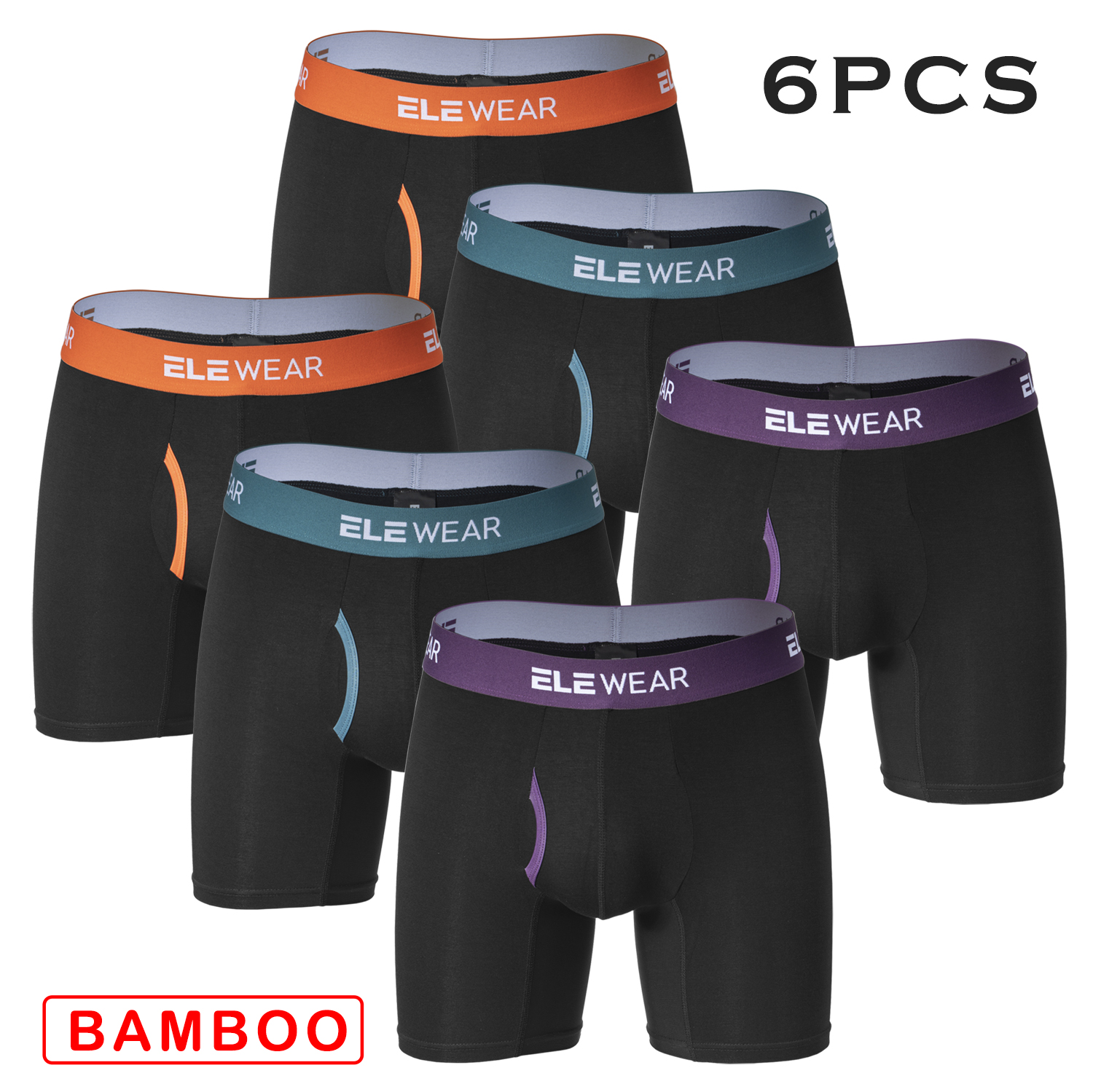 6 pcs Bamboo Men Underwear Wit - Boxer Shorts Modal reseña y precio