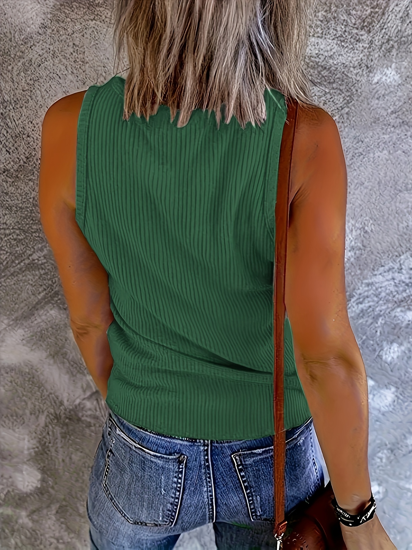 Plus Size Women Green Ribbed K - Tank Top Ribbed reseña y precio