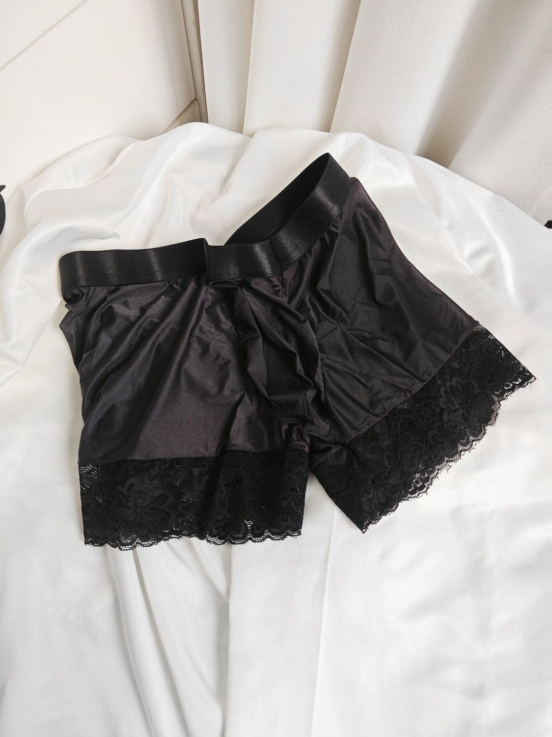 Sexy Man's Glossy Lace Hem Sho - Pouch Boxer Pouch reseña y precio