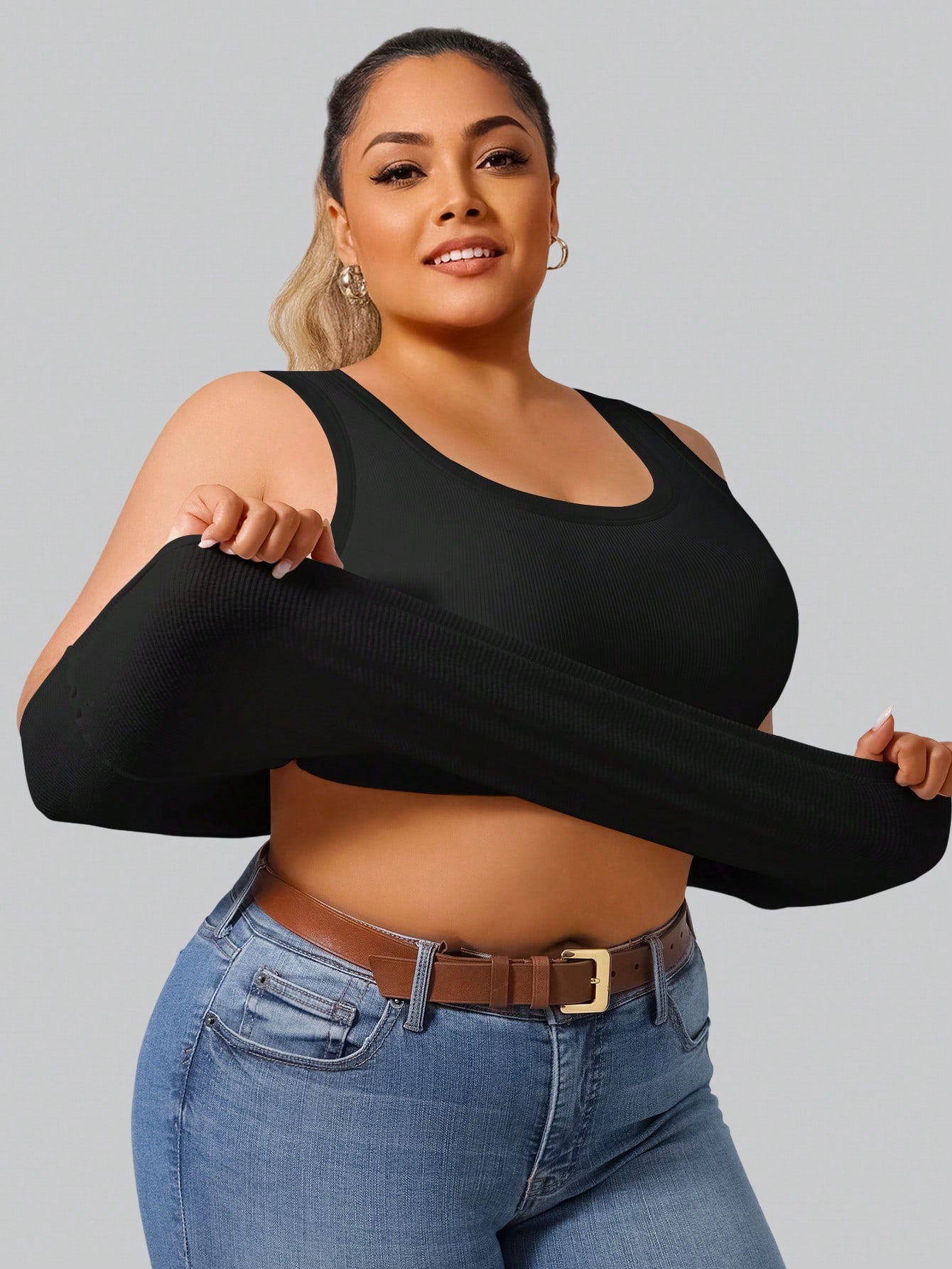 Plus Size Women's High Stretch - Tank Top Ribbed reseña y precio