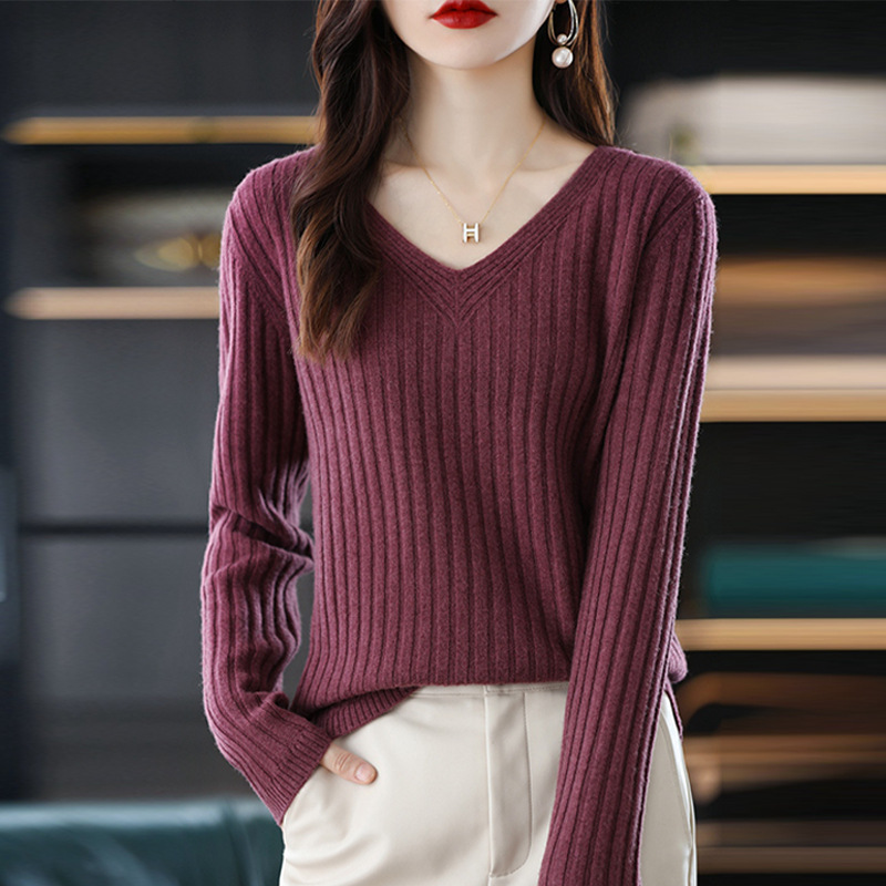 New Solid Color V Neck Knitted - Thermal Long John reseña y precio