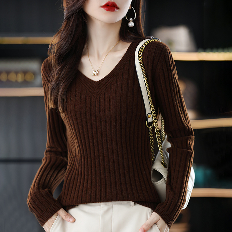 New Solid Color V Neck Knitted - Thermal Long John reseña y precio