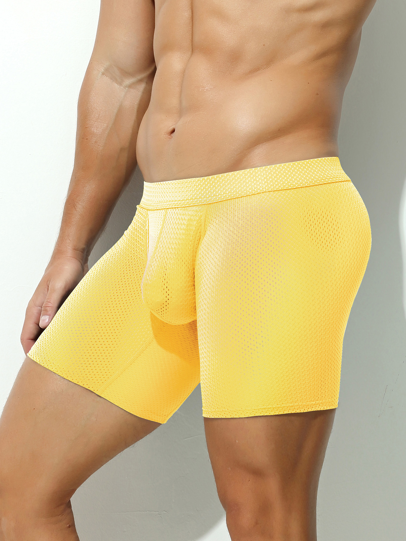 1pcs Men's Long Boxer Underwea - Mesh Sport Boxer reseña y precio